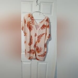 Floral Print V-Neck Tunic Top